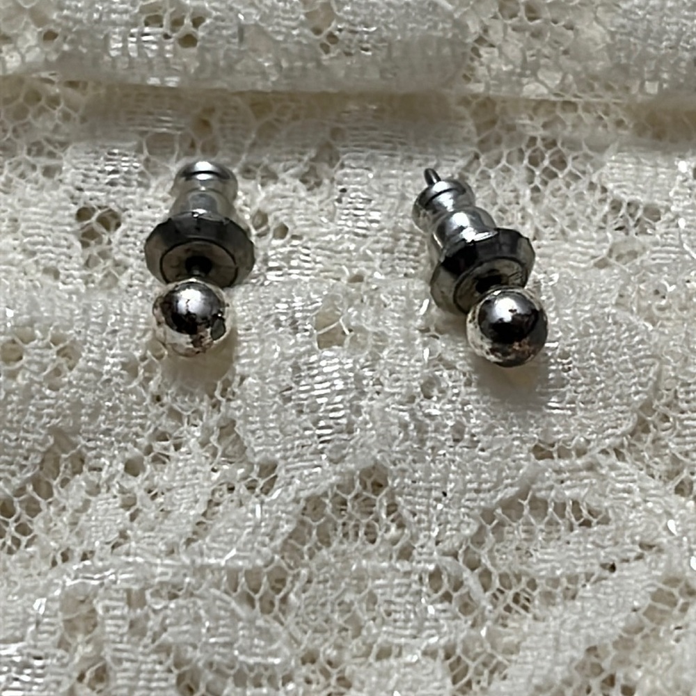Napier/vintage silver ball earrings